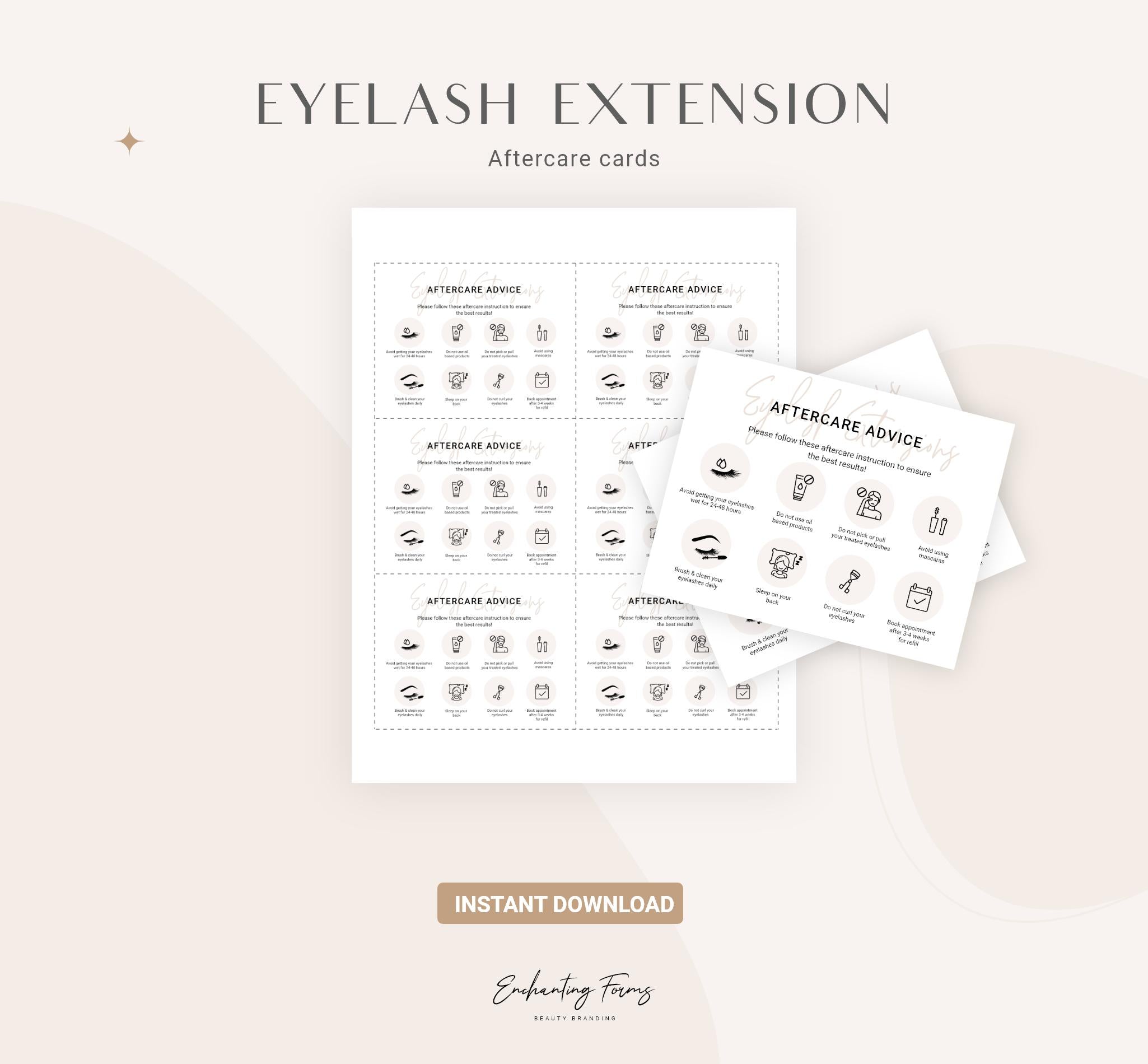 English - Eyelash Extension Consultation & Consent Forms Bundle (Champagne)