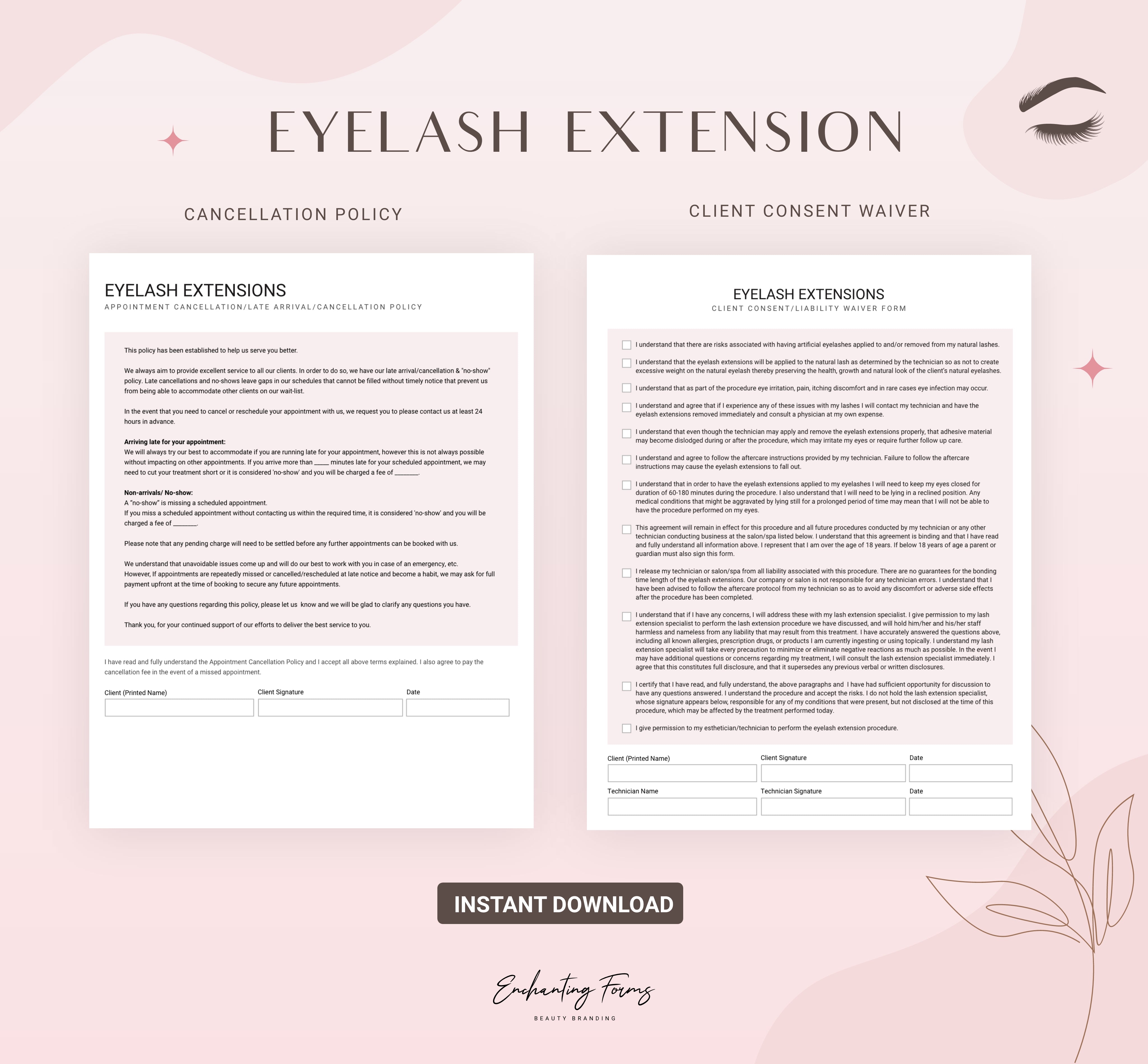 Lash Tech Business Forms