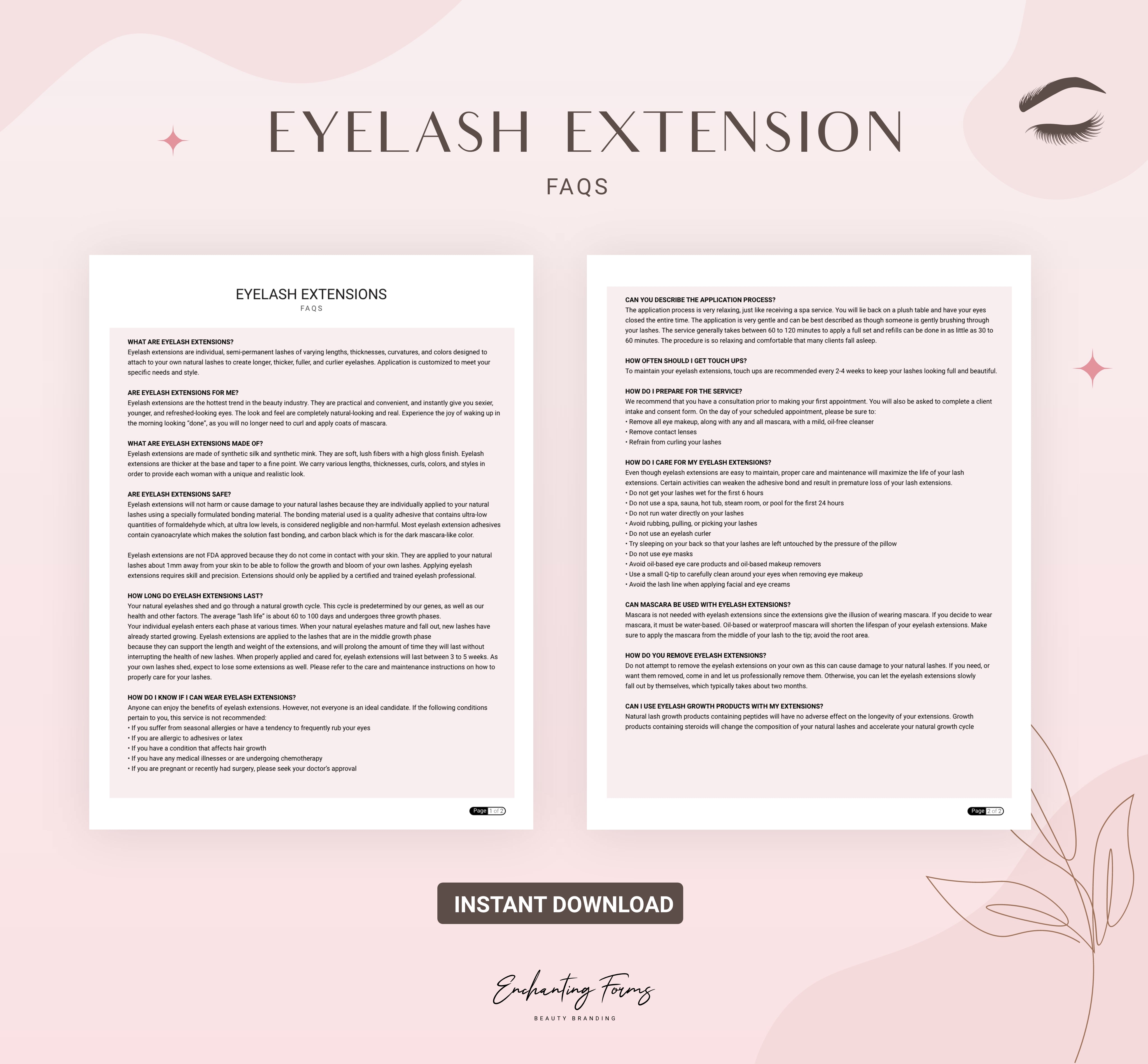 Lash Tech Business Forms