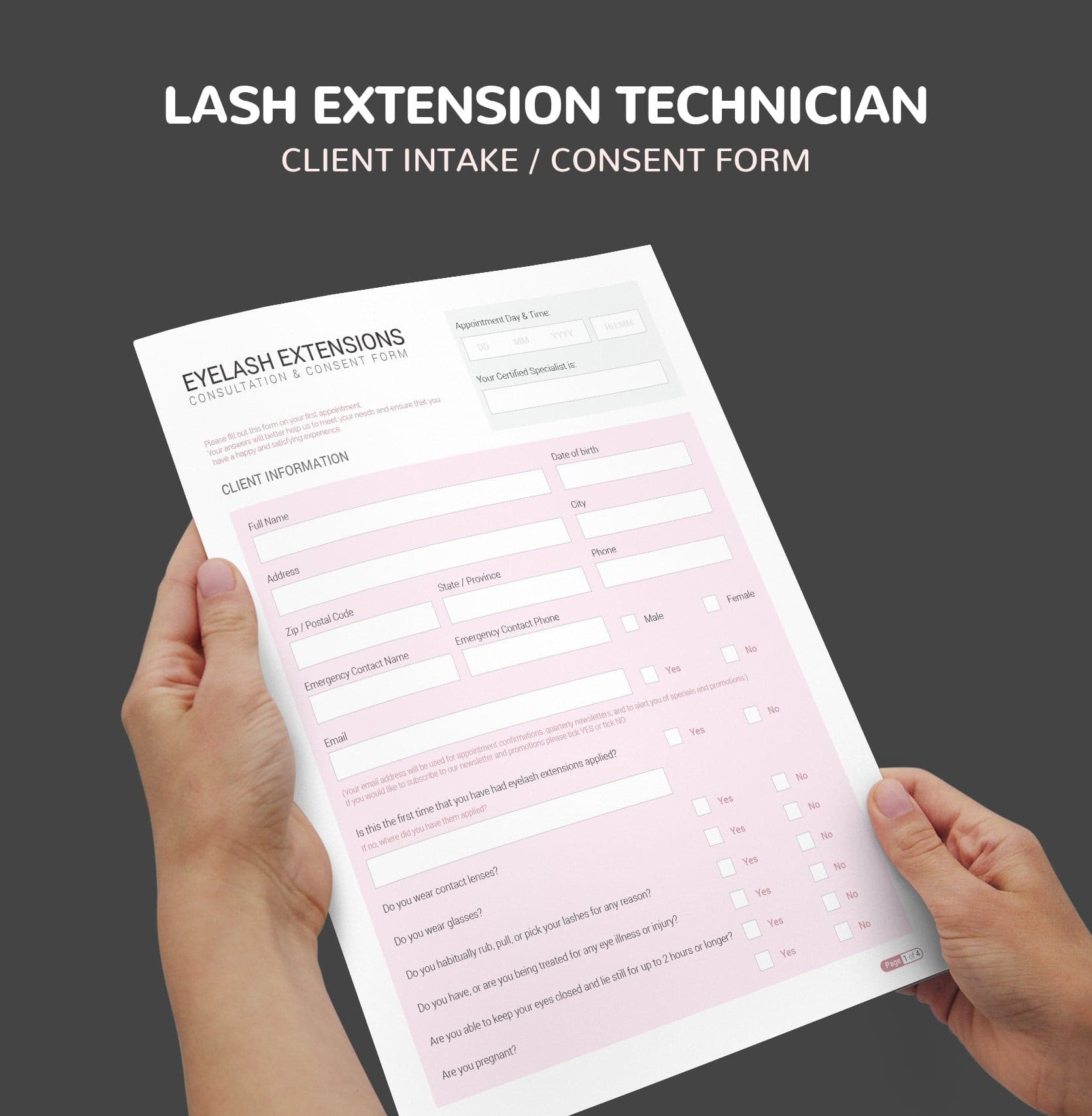 Eyelash Extension Consultation  Client Intake Form