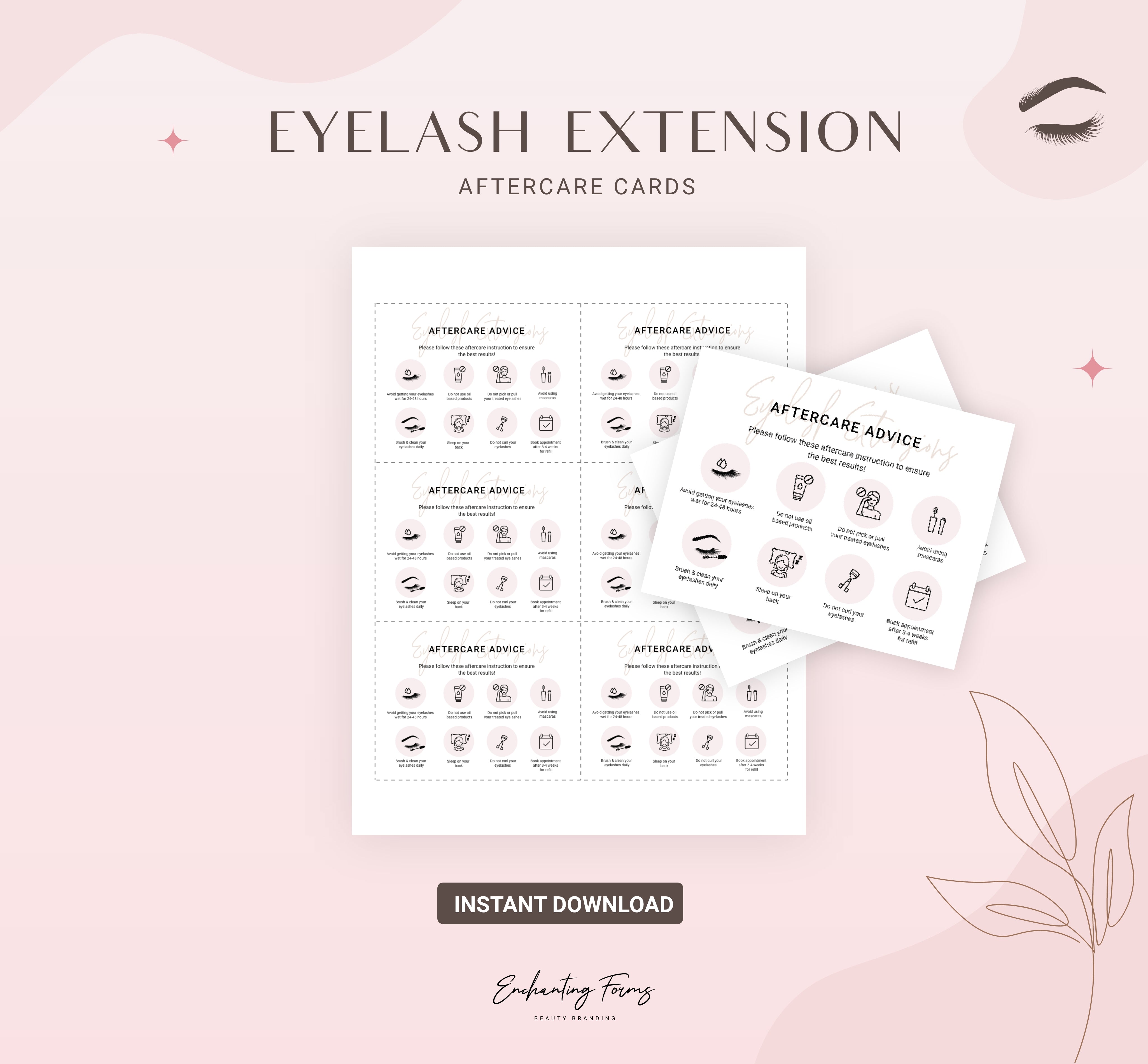 English - Eyelash Extension Consultation & Consent Forms Bundle (Blush Pink)