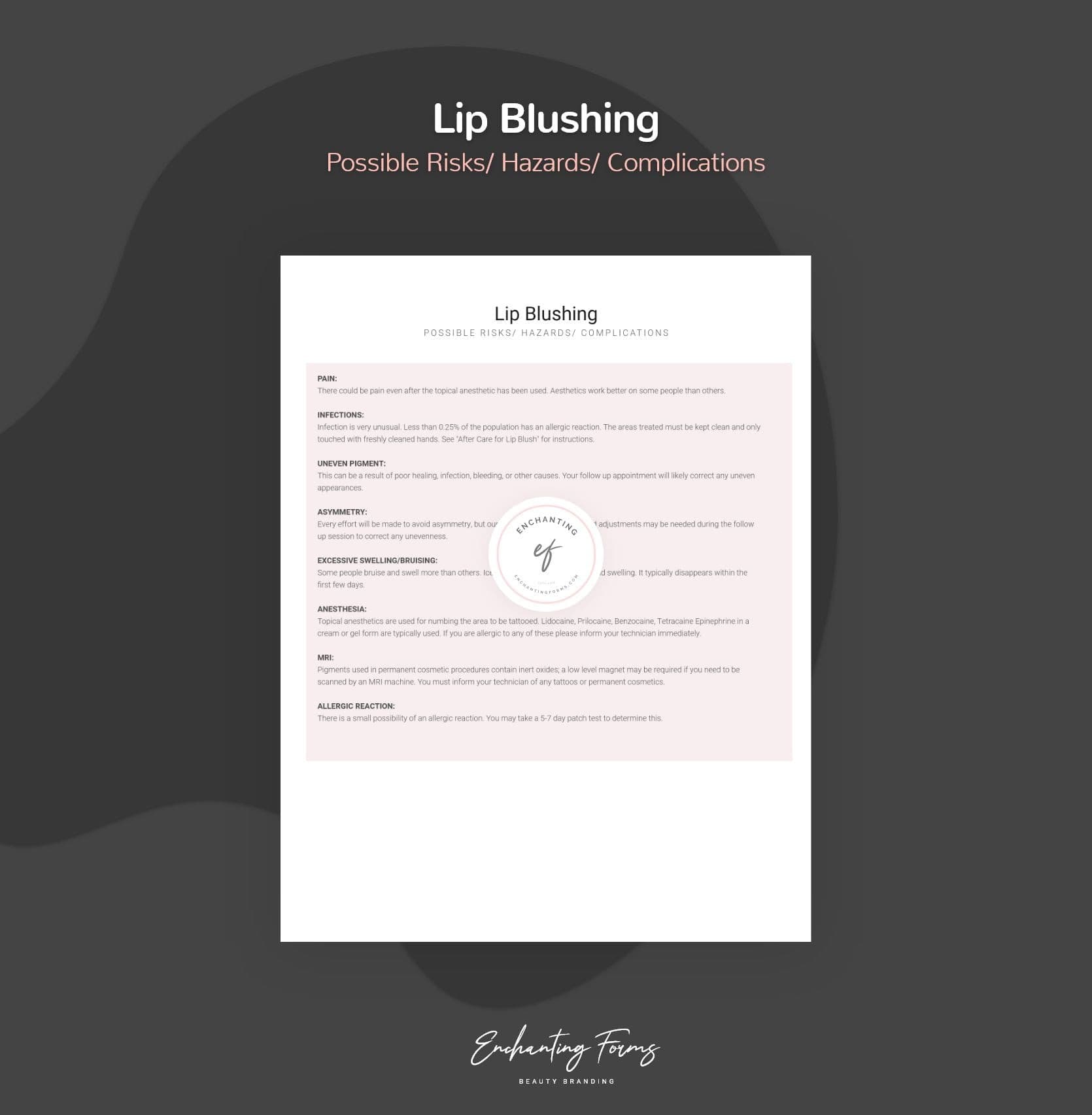 Lip Blushing Consultation & Consent Forms