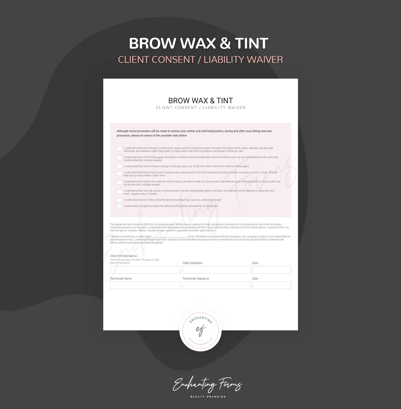 Brow Waxing & Tinting Consent