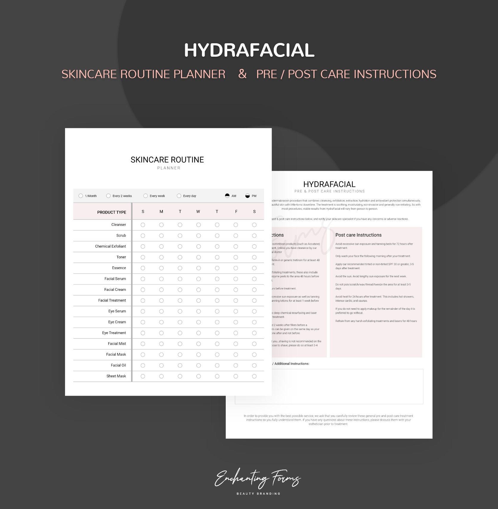 English - HydraFacial Consultation & Consent Forms Bundle (Blush Pink)