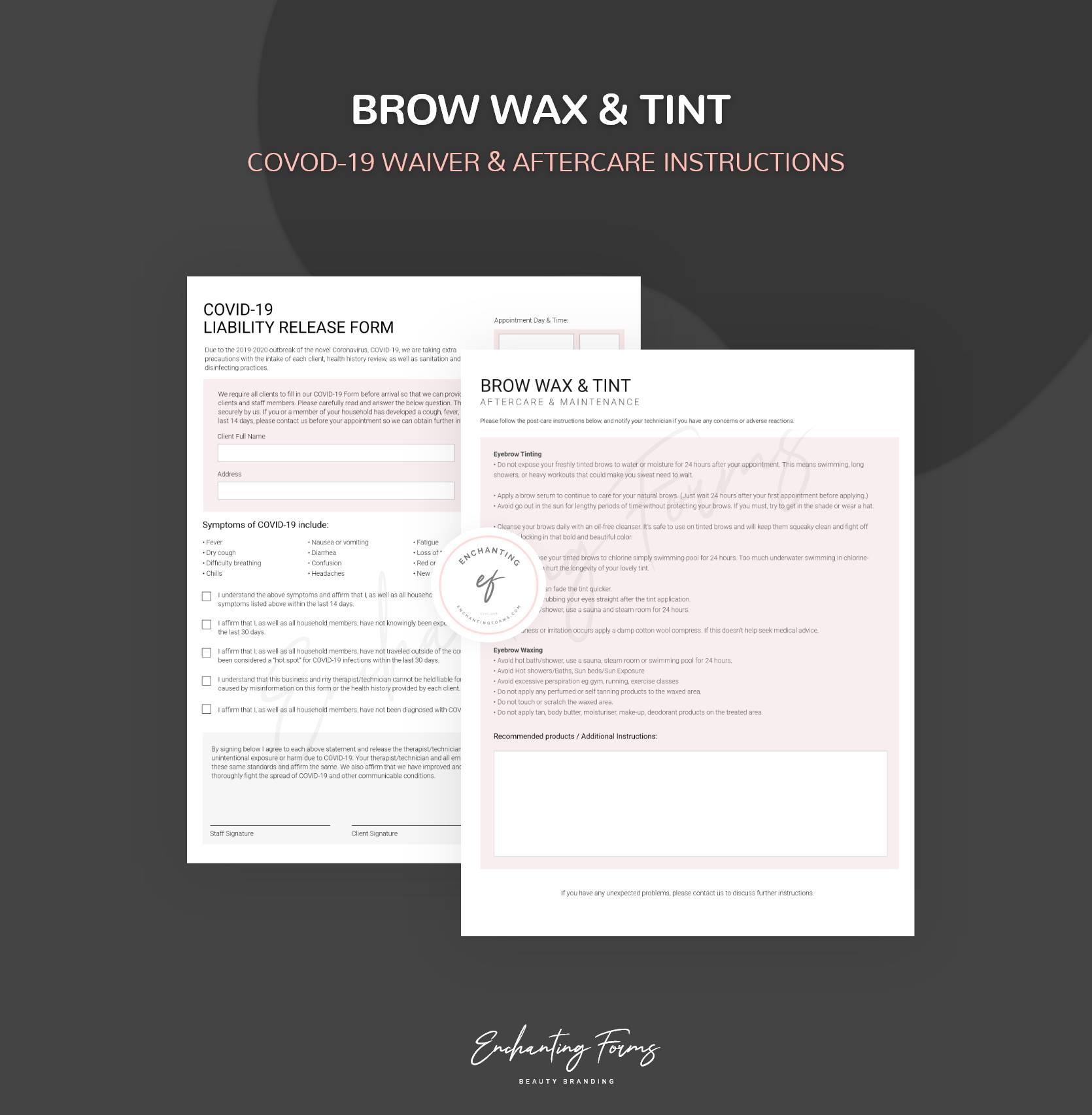 Brow Waxing & Tinting Forms