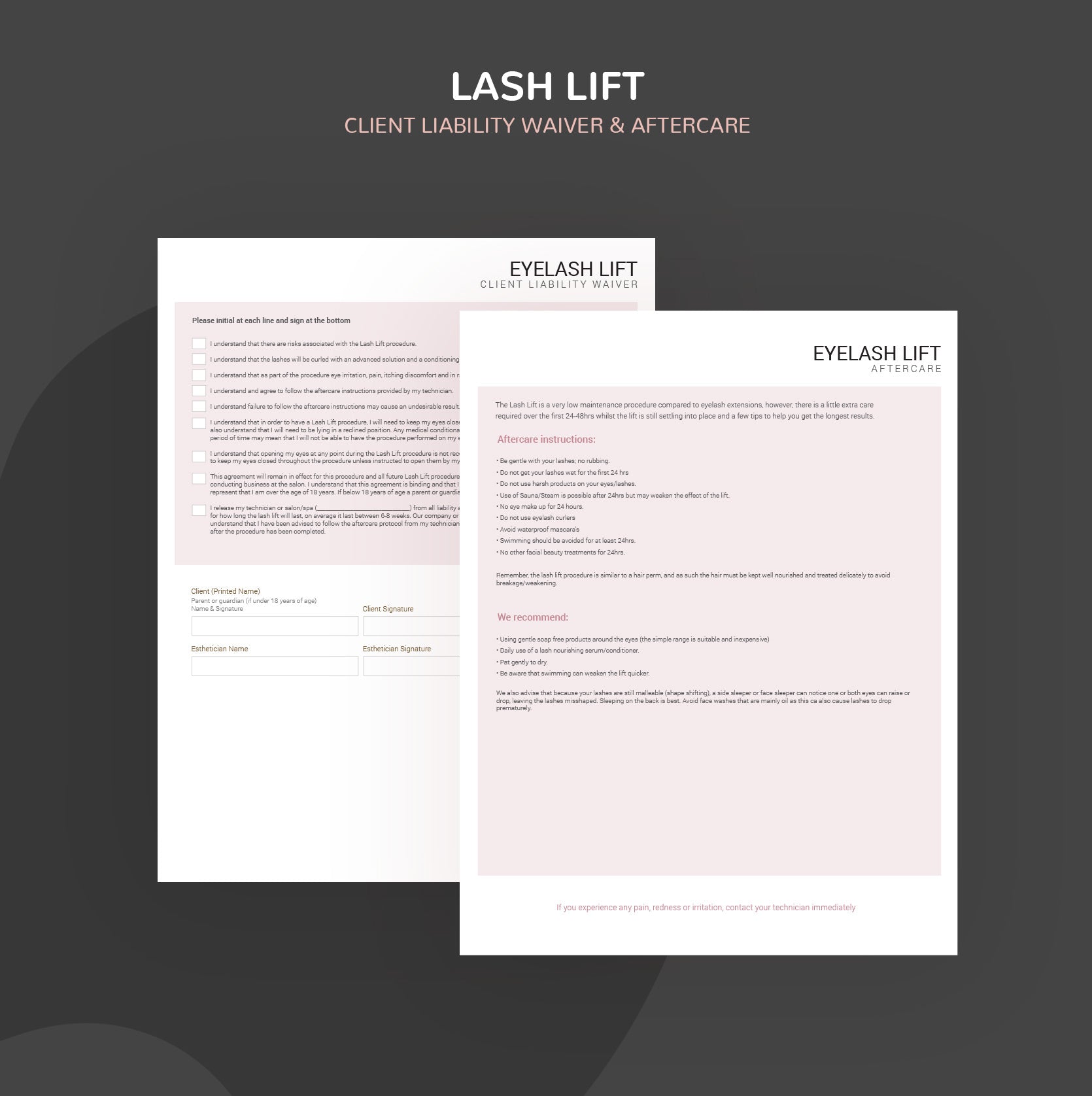 Lash Lift Consultation & Consent Forms