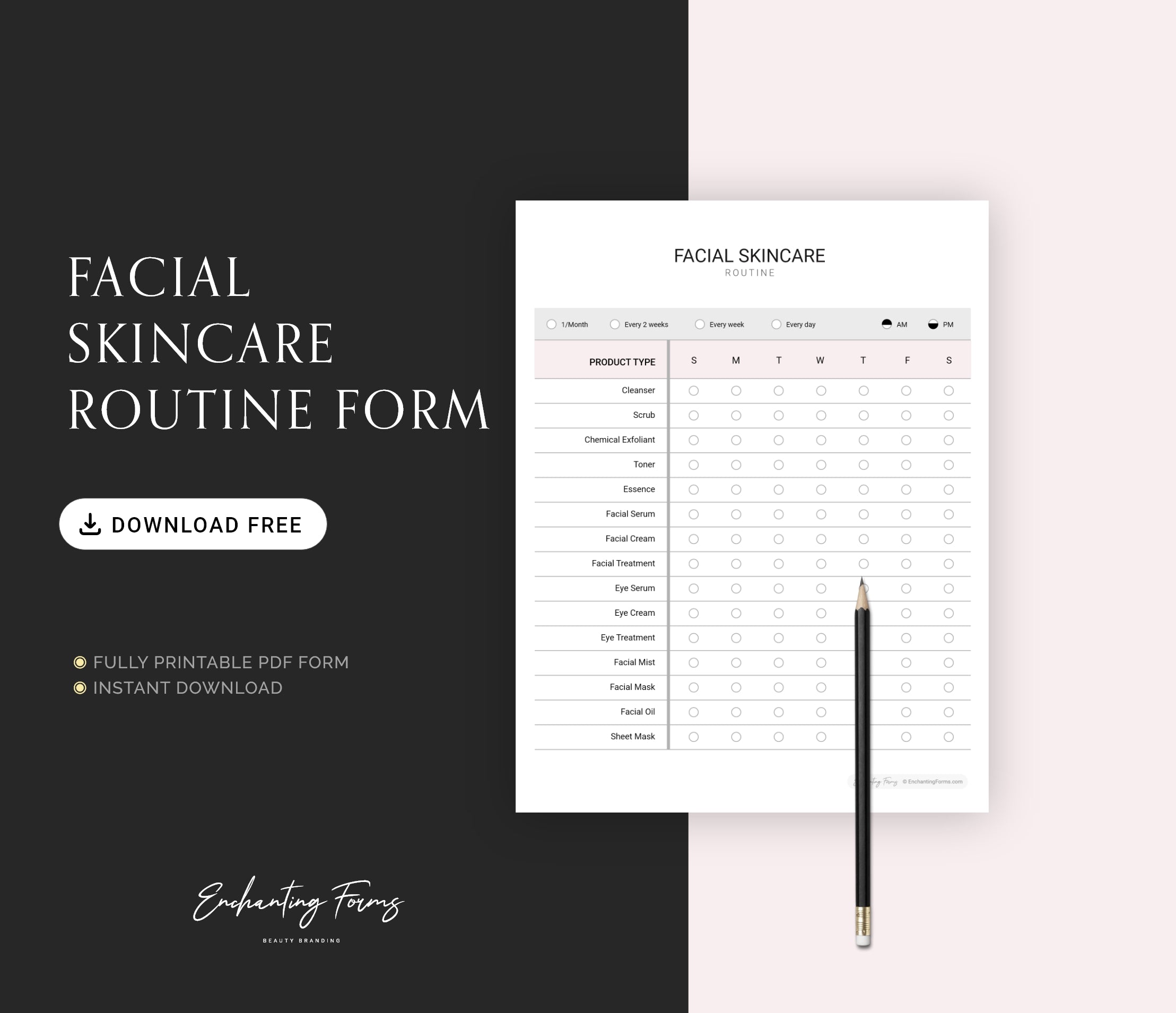 Facial Skincare Routine Sheet- Free Download – EnchantingForms