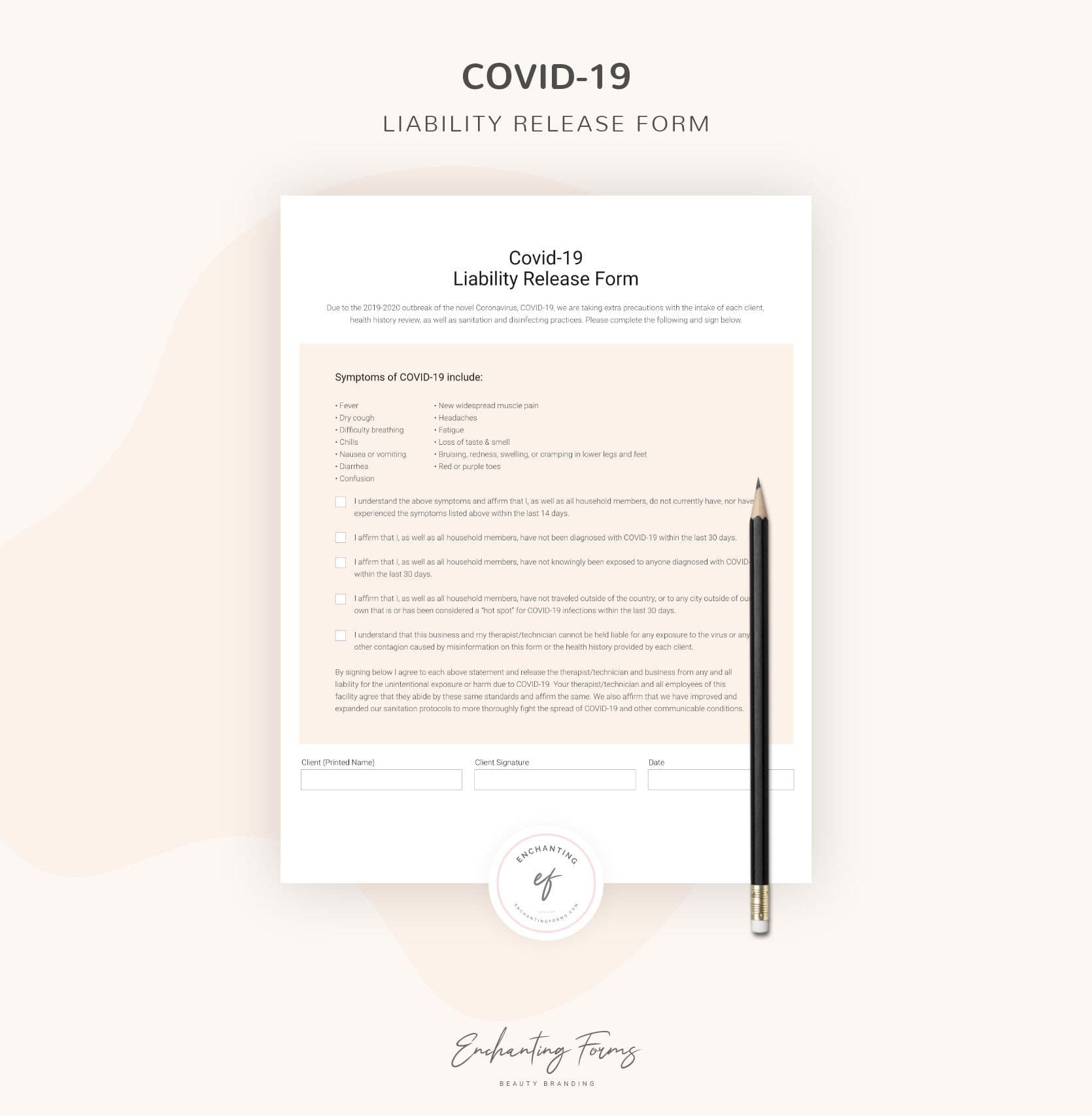 Covid-19 Liability Release Form