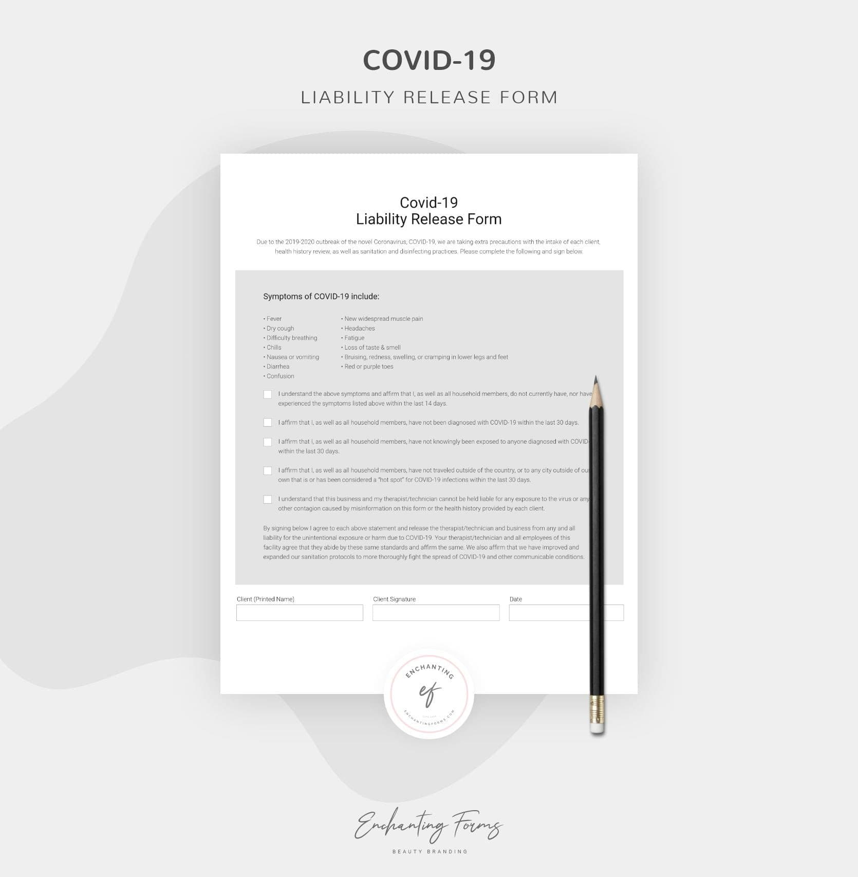 Covid-19 Liability Release Form