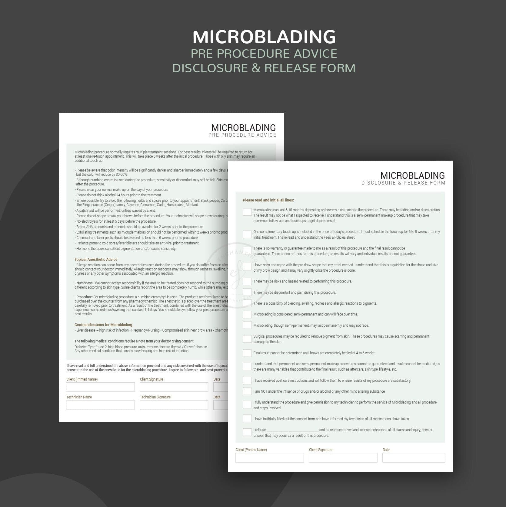 Microblading Consultation & Consent Forms