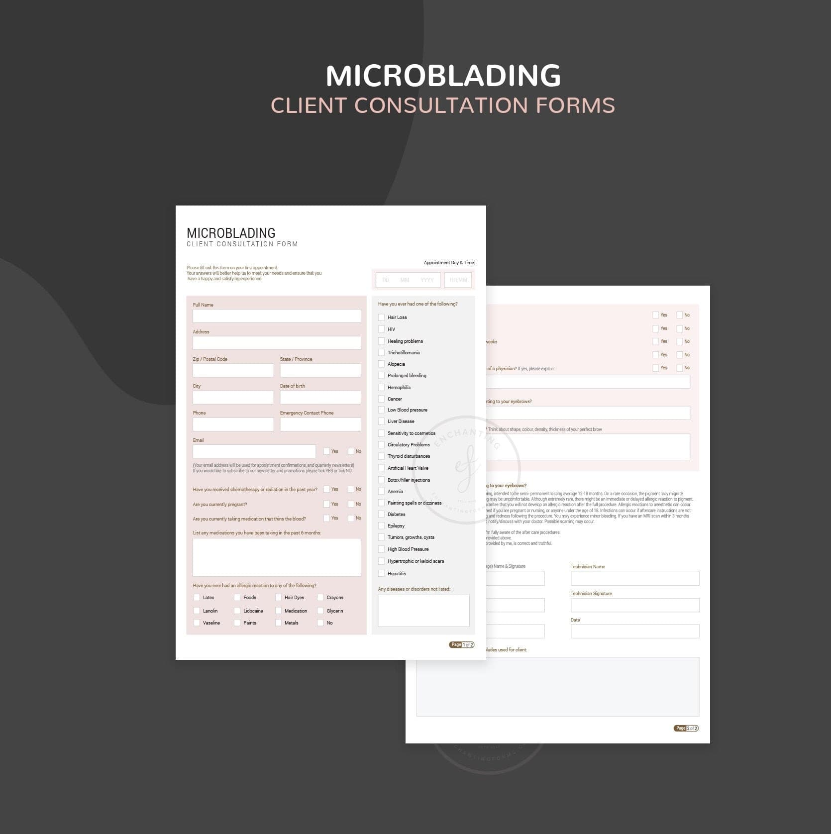 Microblading Consultation & Consent Forms