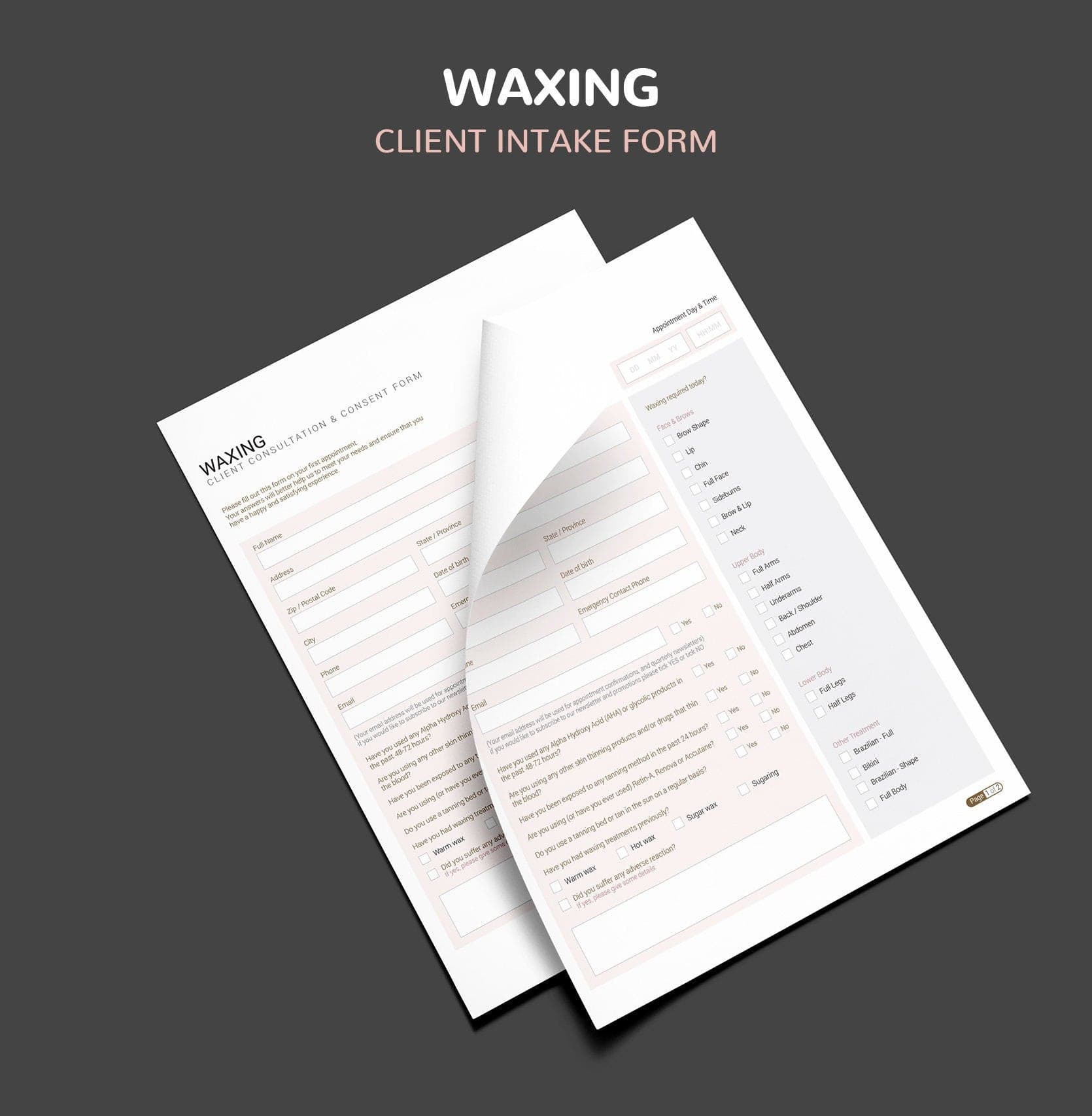 Waxing Consultation & Consent Forms