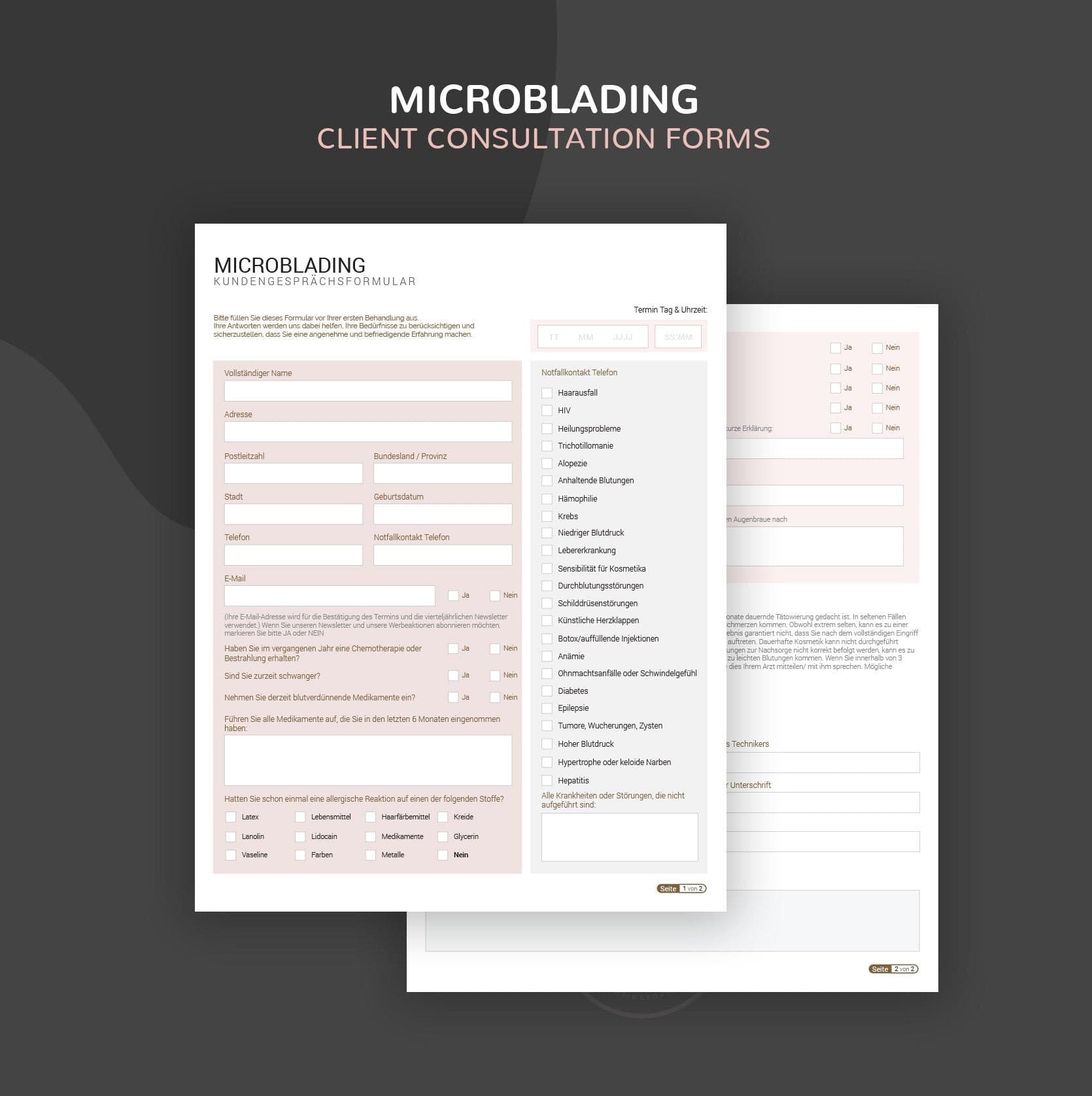 Deutsche - Microblading Consultation & Consent Form