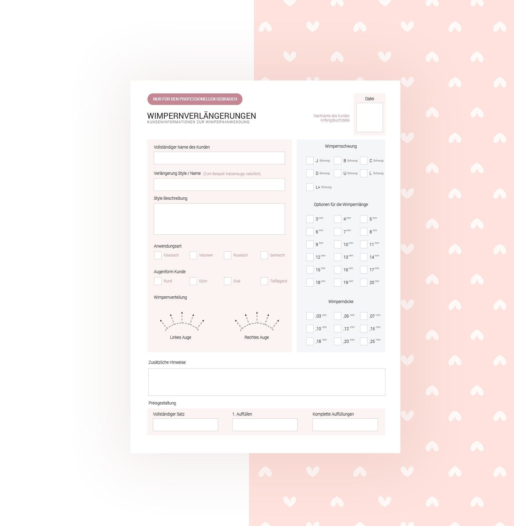 Deutsche - Lash Extension Consultation & Consent Forms