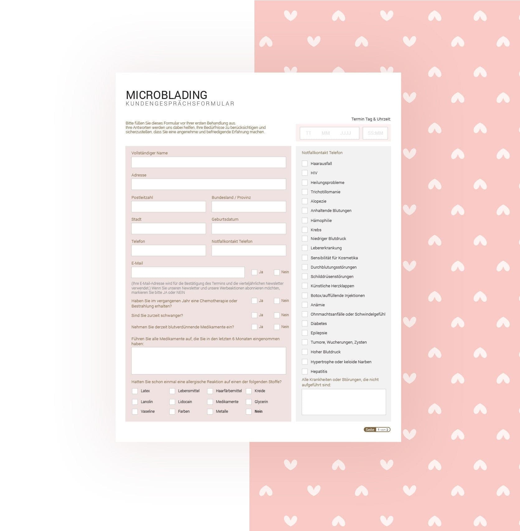 Deutsche - Microblading Consultation & Consent Form