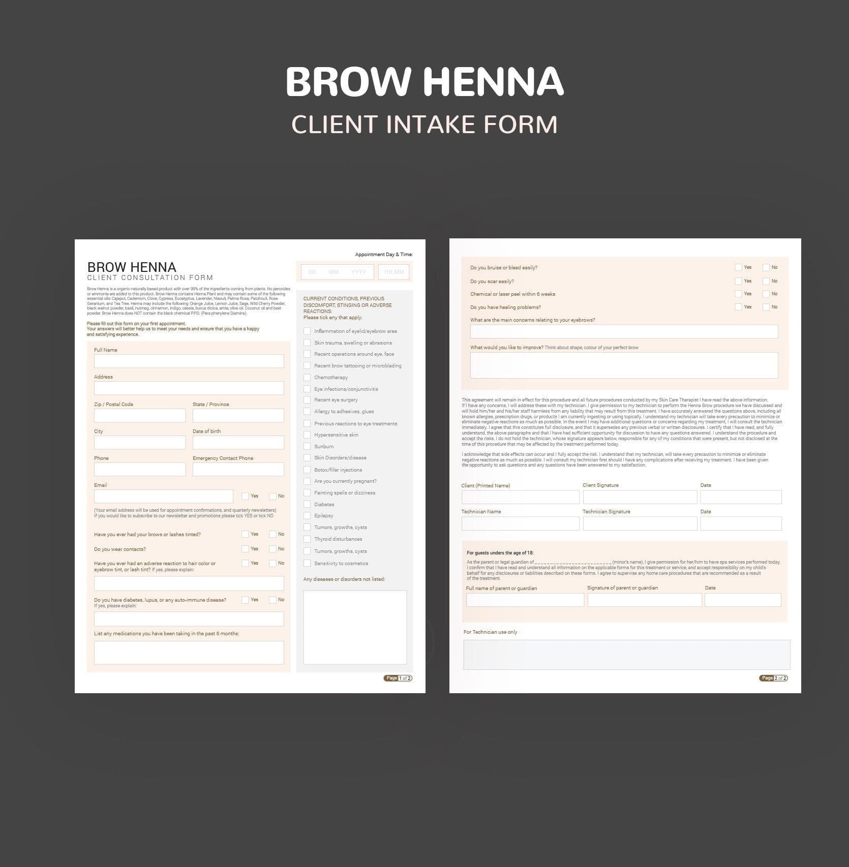 Brow Henna Consultation & Consent-forms