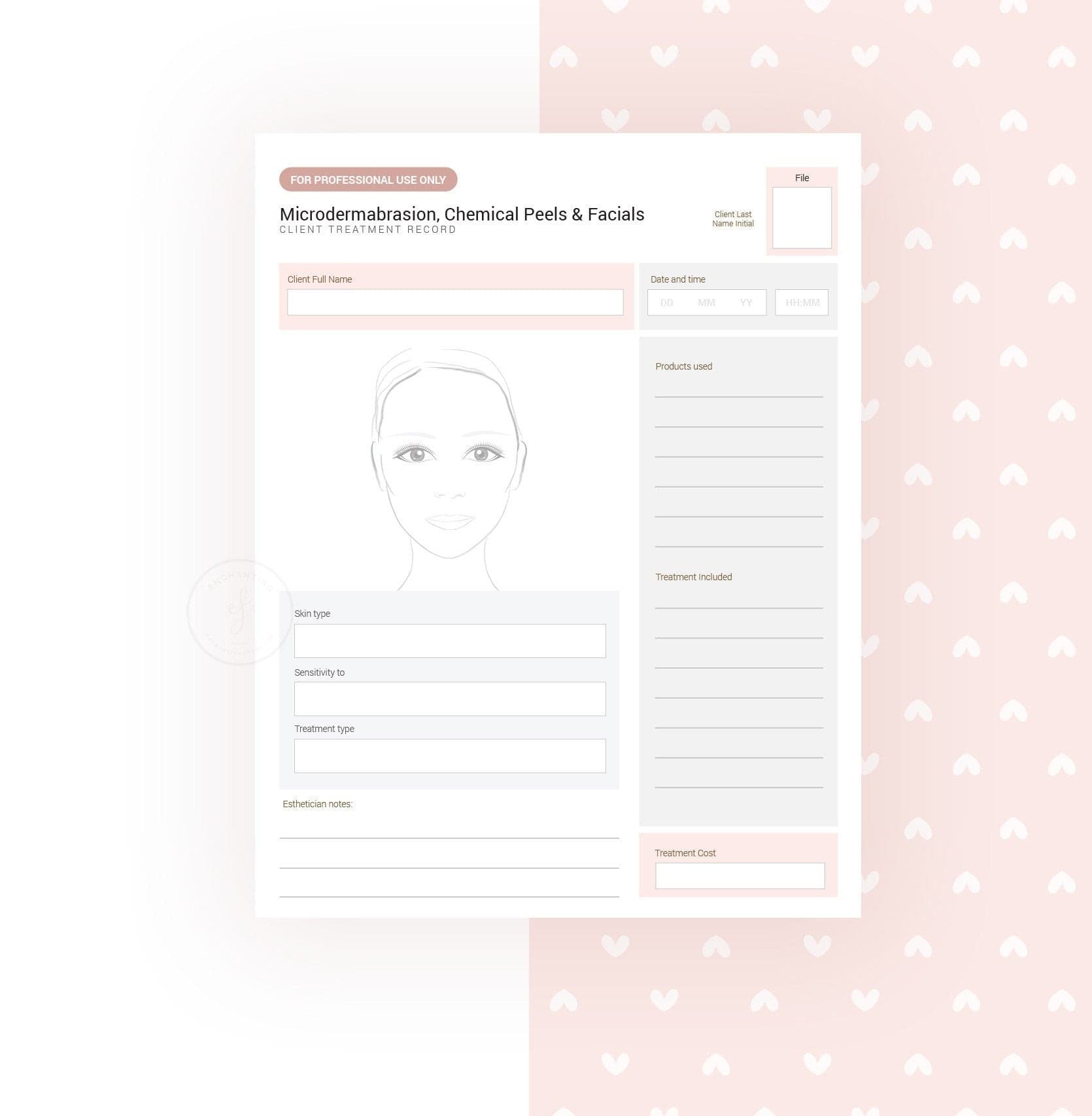 Microdermabrasion, Chemical Peel & Facial Skincare Consultation Consent Forms