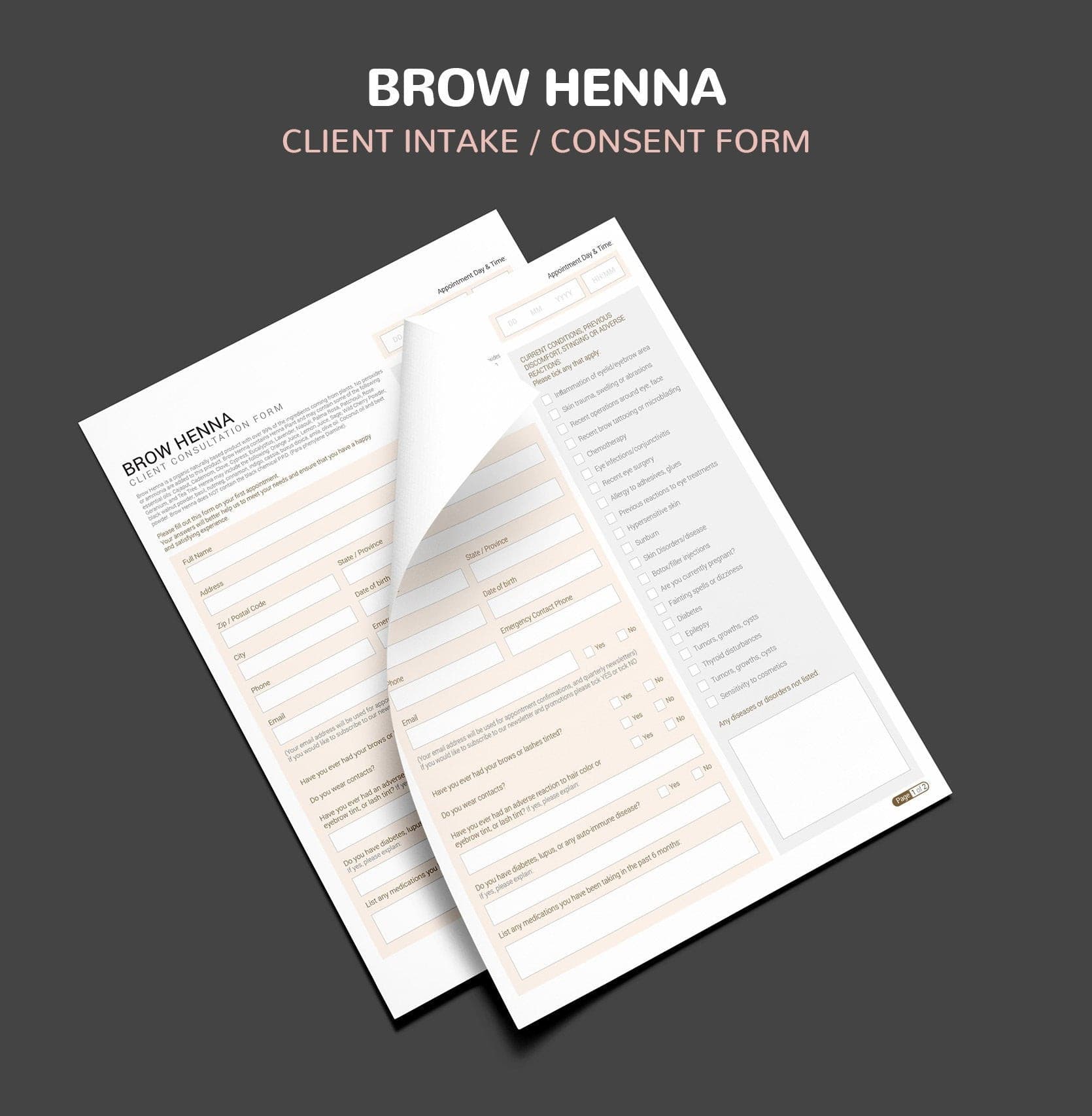 Brow Henna Consultation & Consent-forms