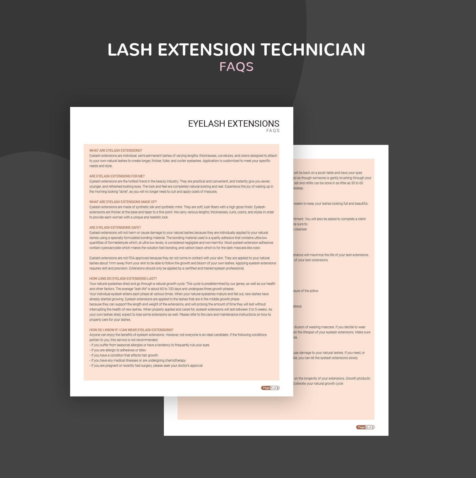 Eyelash Extension Consultation & Consent Forms