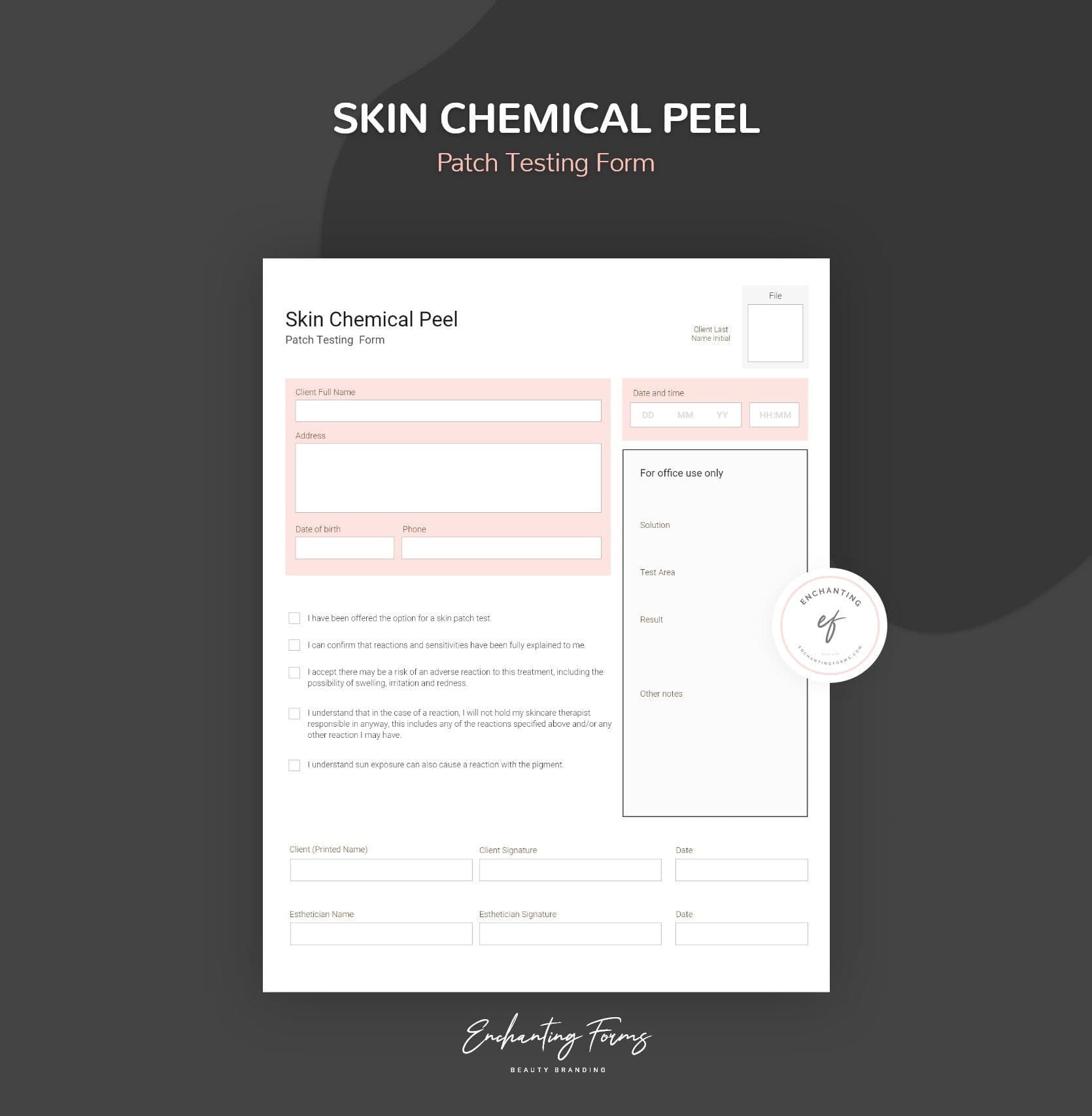 Chemical Peel Consultation & Consent Forms