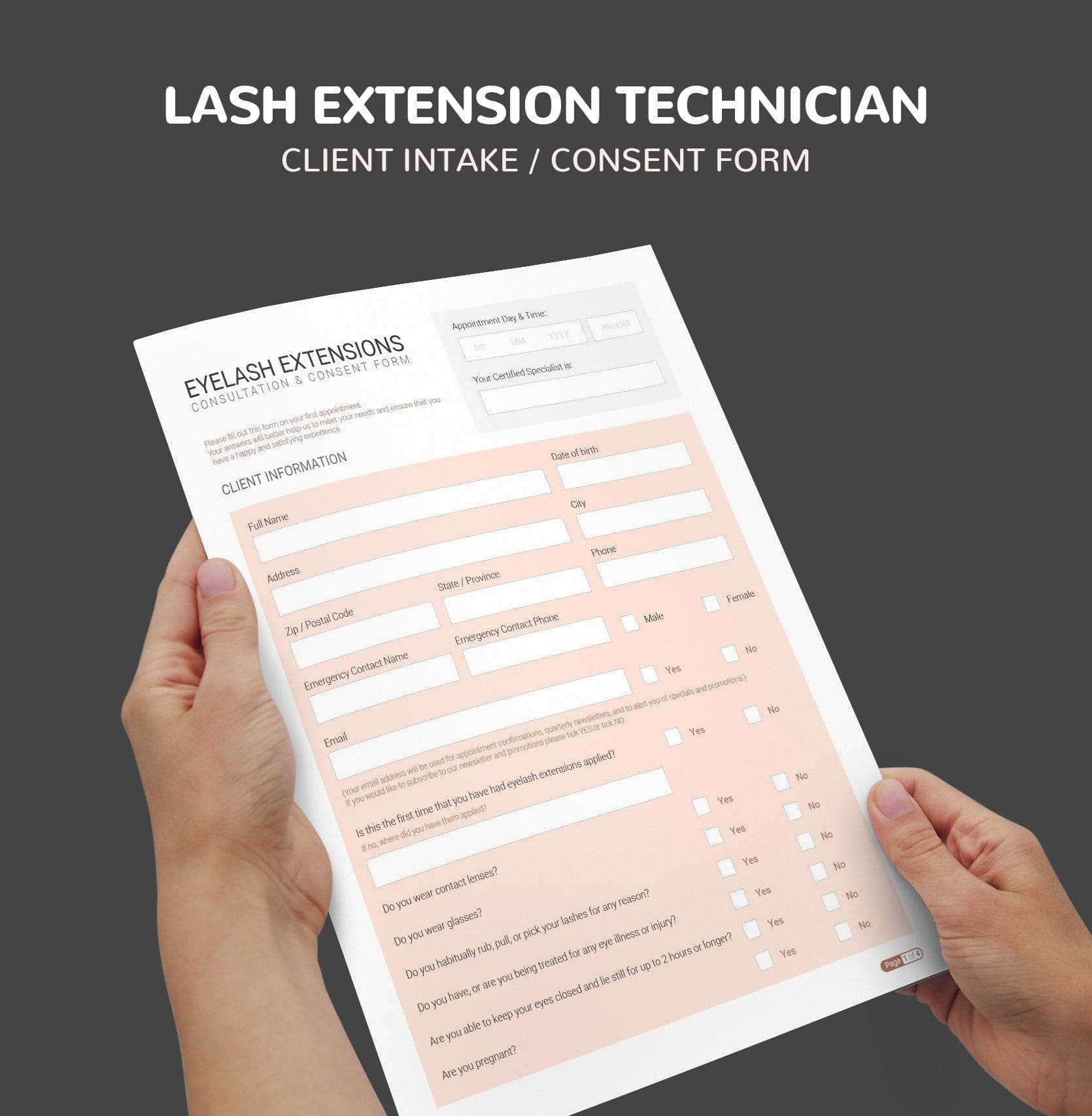 Eyelash Extension Consultation & Consent Forms