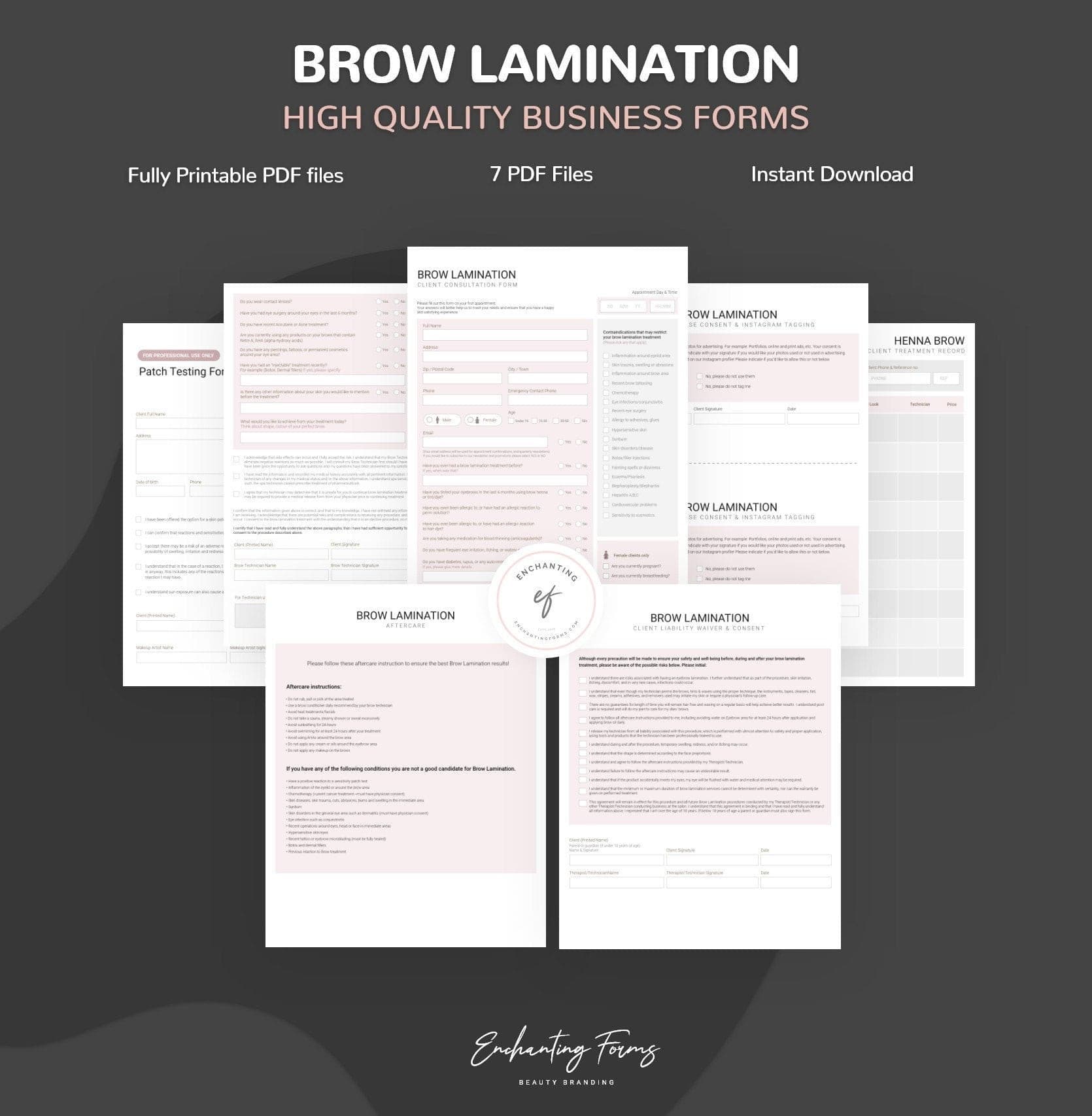 Brow Lamination Consent & Consultations Forms