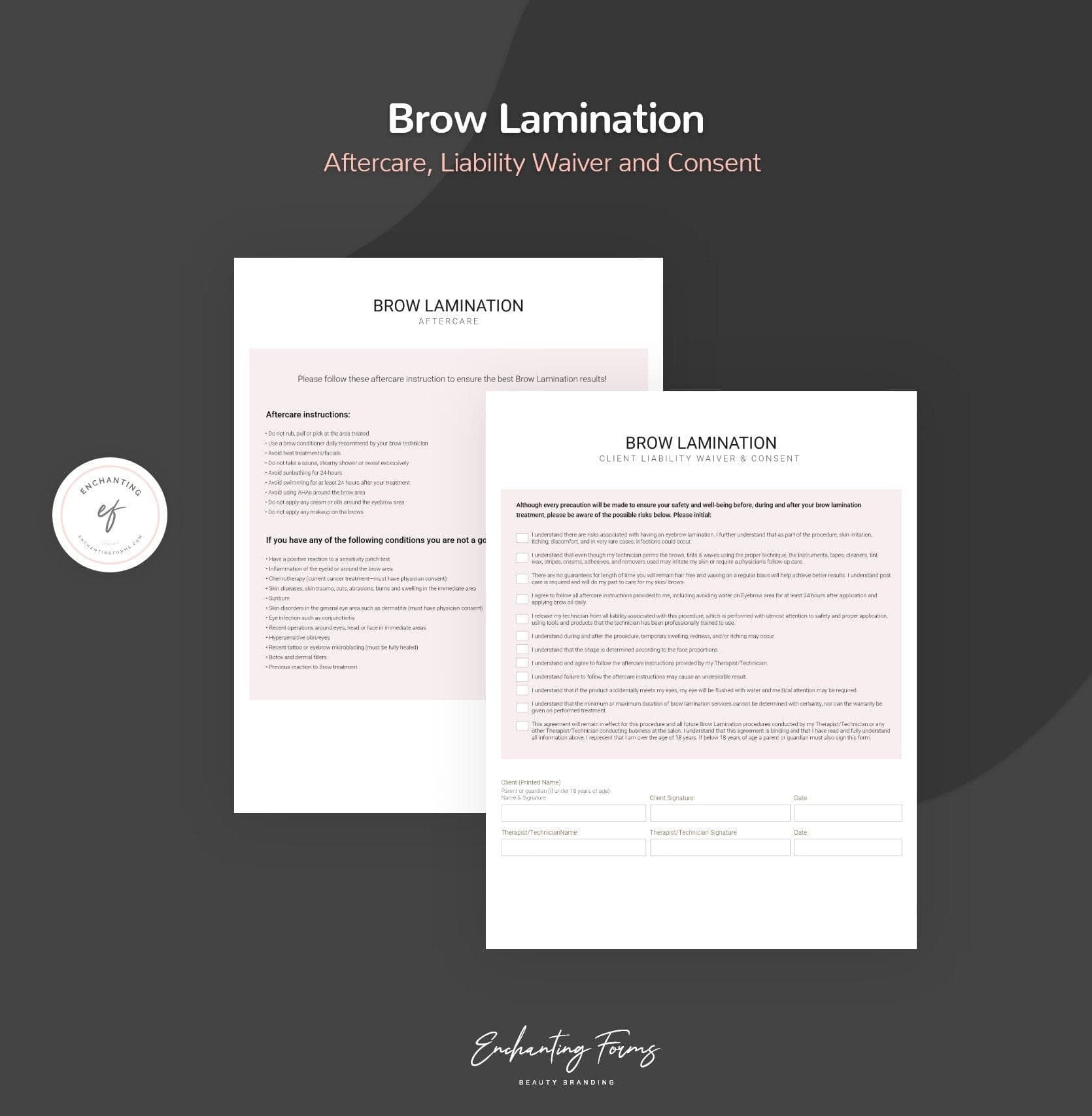 Brow Lamination Consent & Consultations Forms