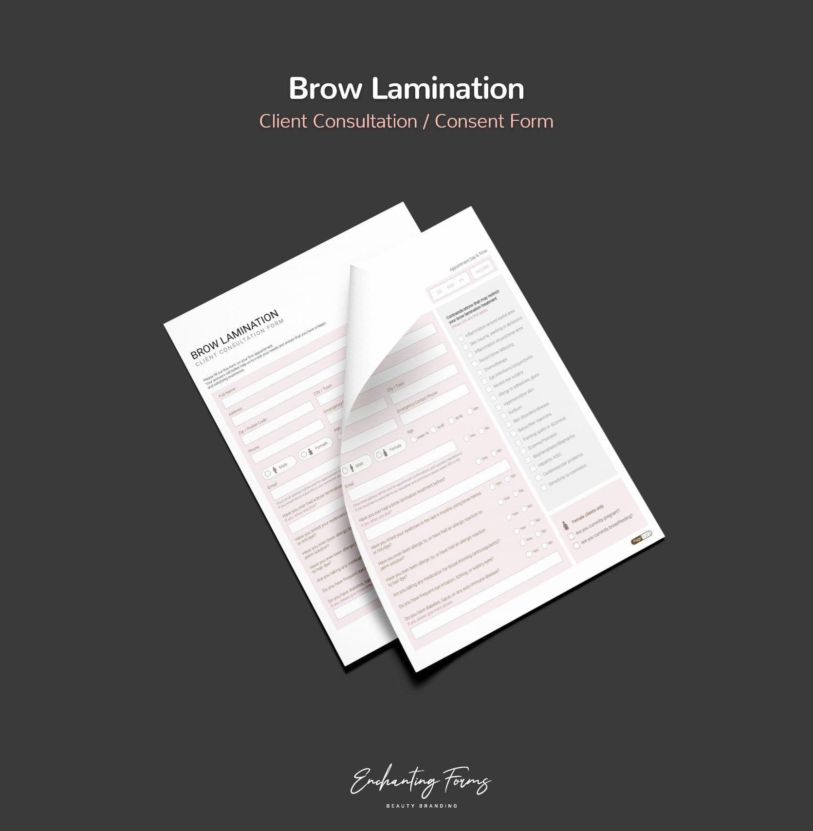 Brow Lamination Consent & Consultations Forms