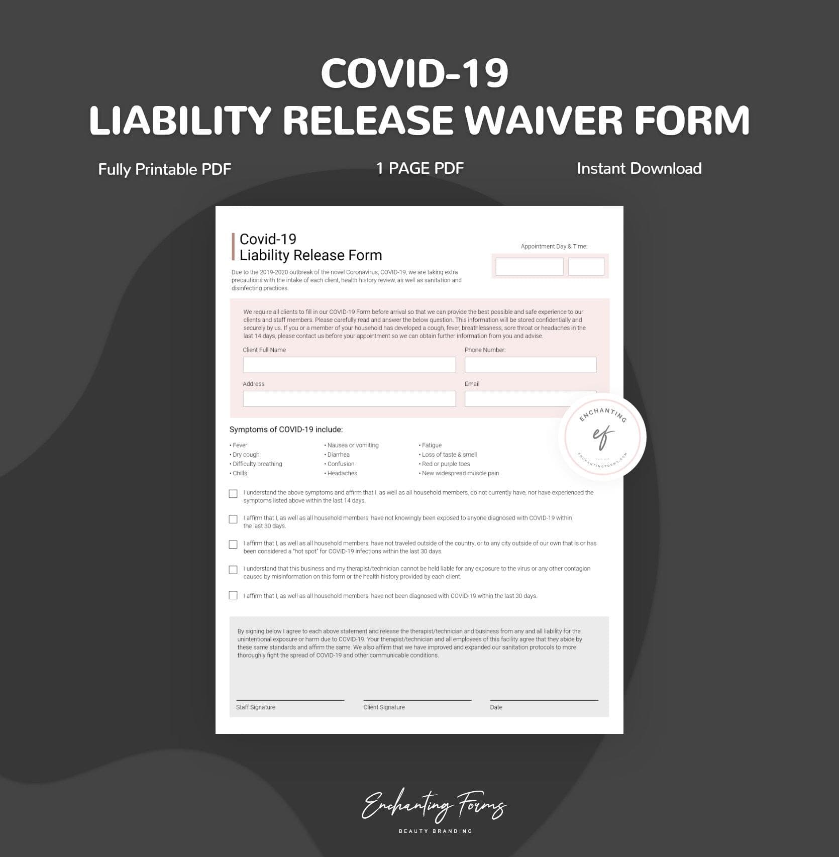 Covid-19 Liability Release Form