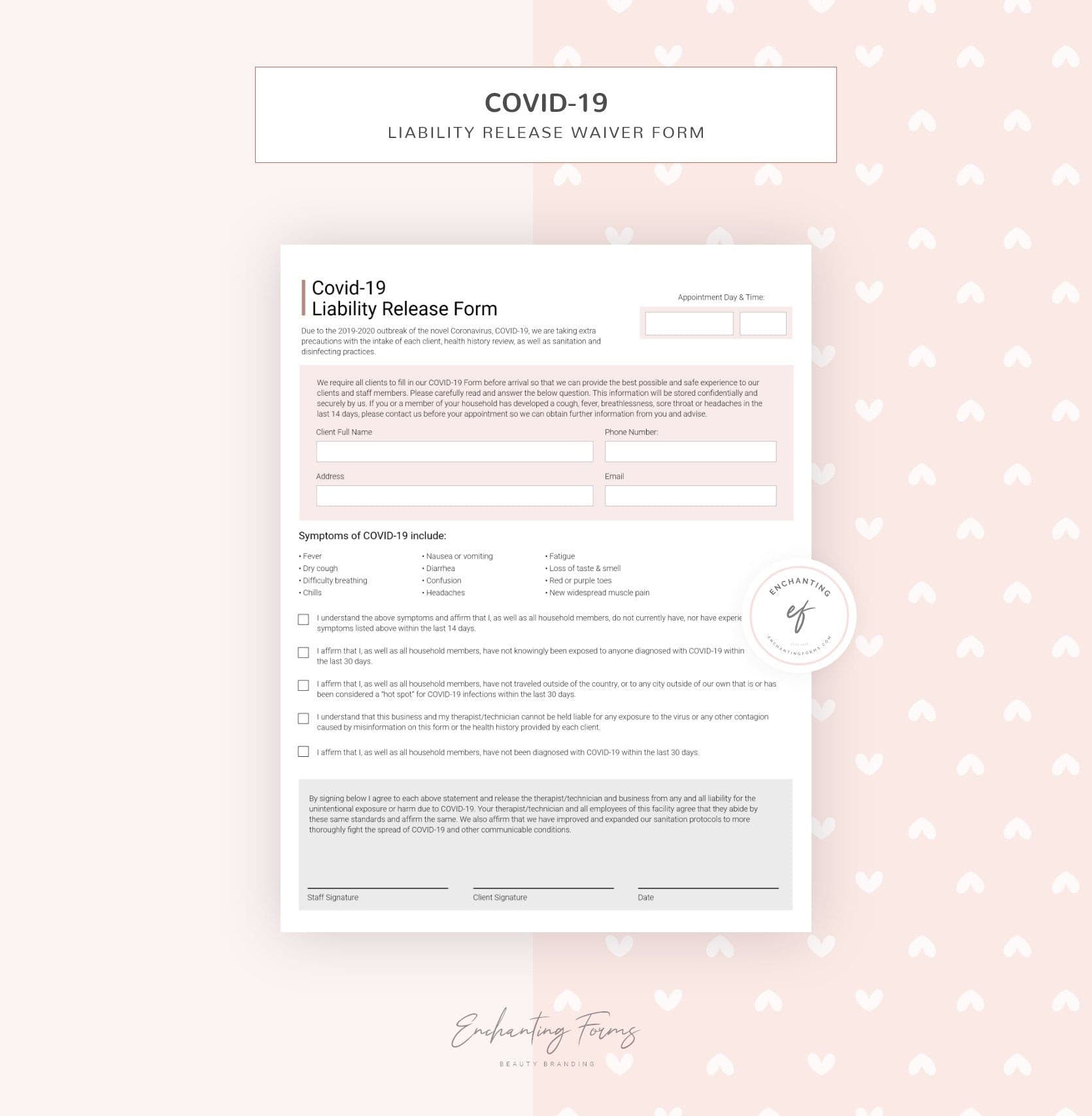 Covid-19 Liability Release Form