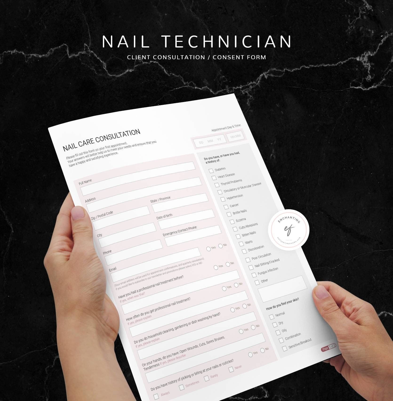 Nail Technician Consultation & Consent Forms