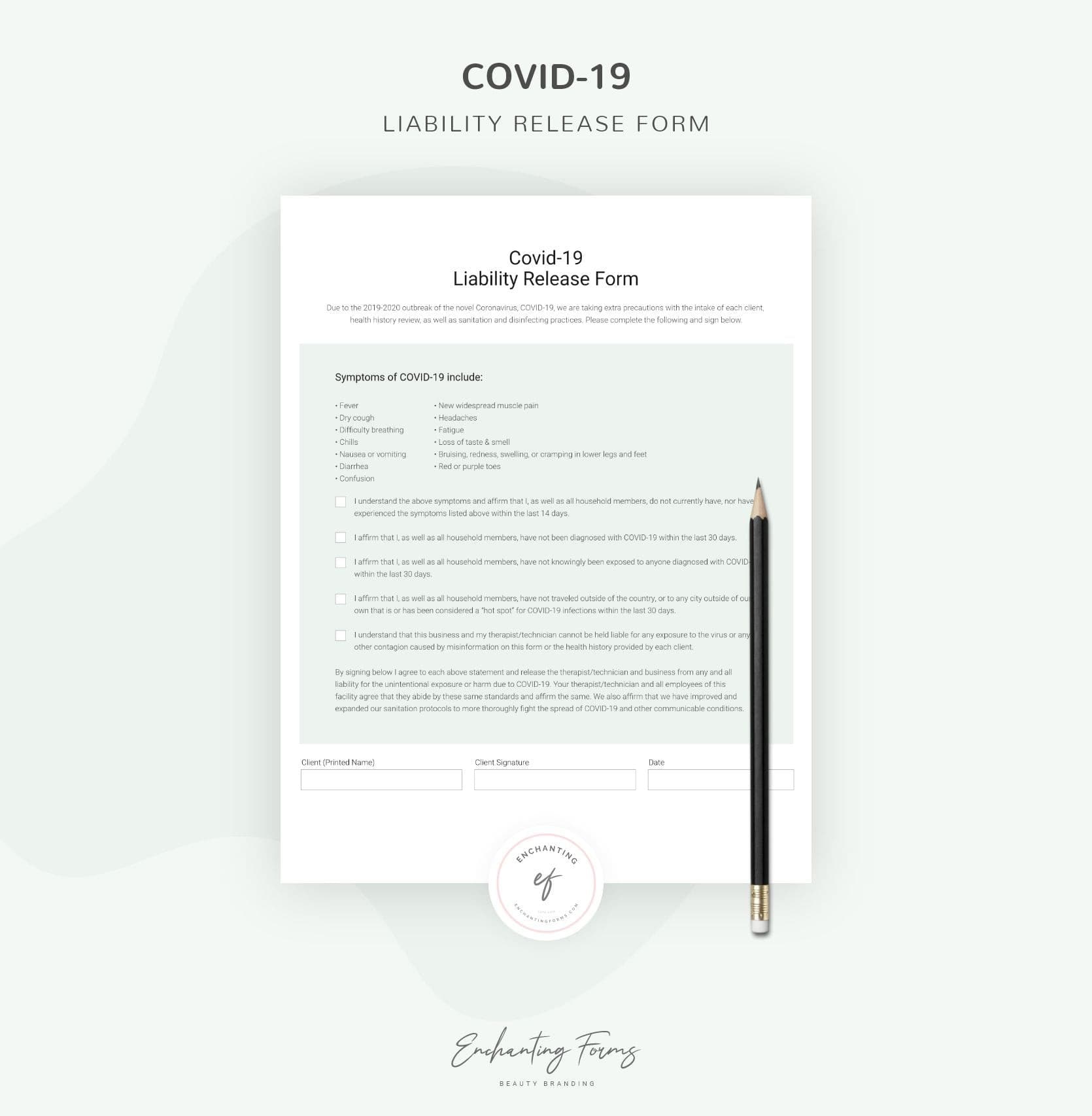 Covid-19 Liability Release Form