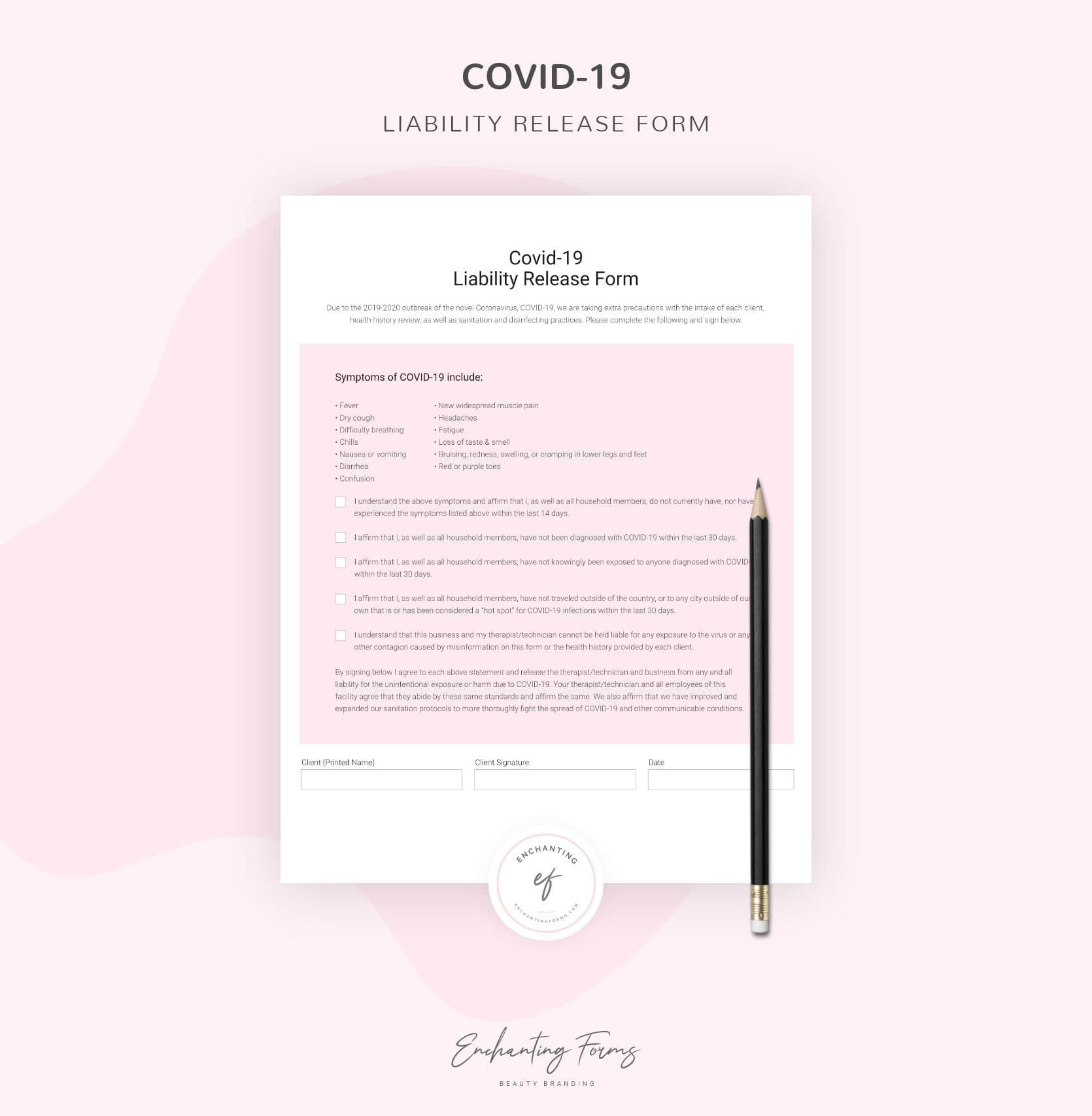 Covid-19 Liability Release Form